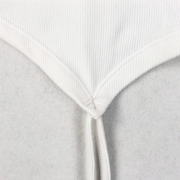 ANWND Women's White Long Sleeve Rib Knit Cropped Top with String Tie - S/M - Picture 6 of 15